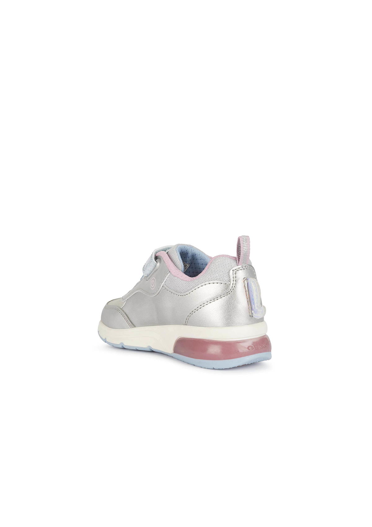 Geox Girls Trainers SPACECLUB Silver Pink