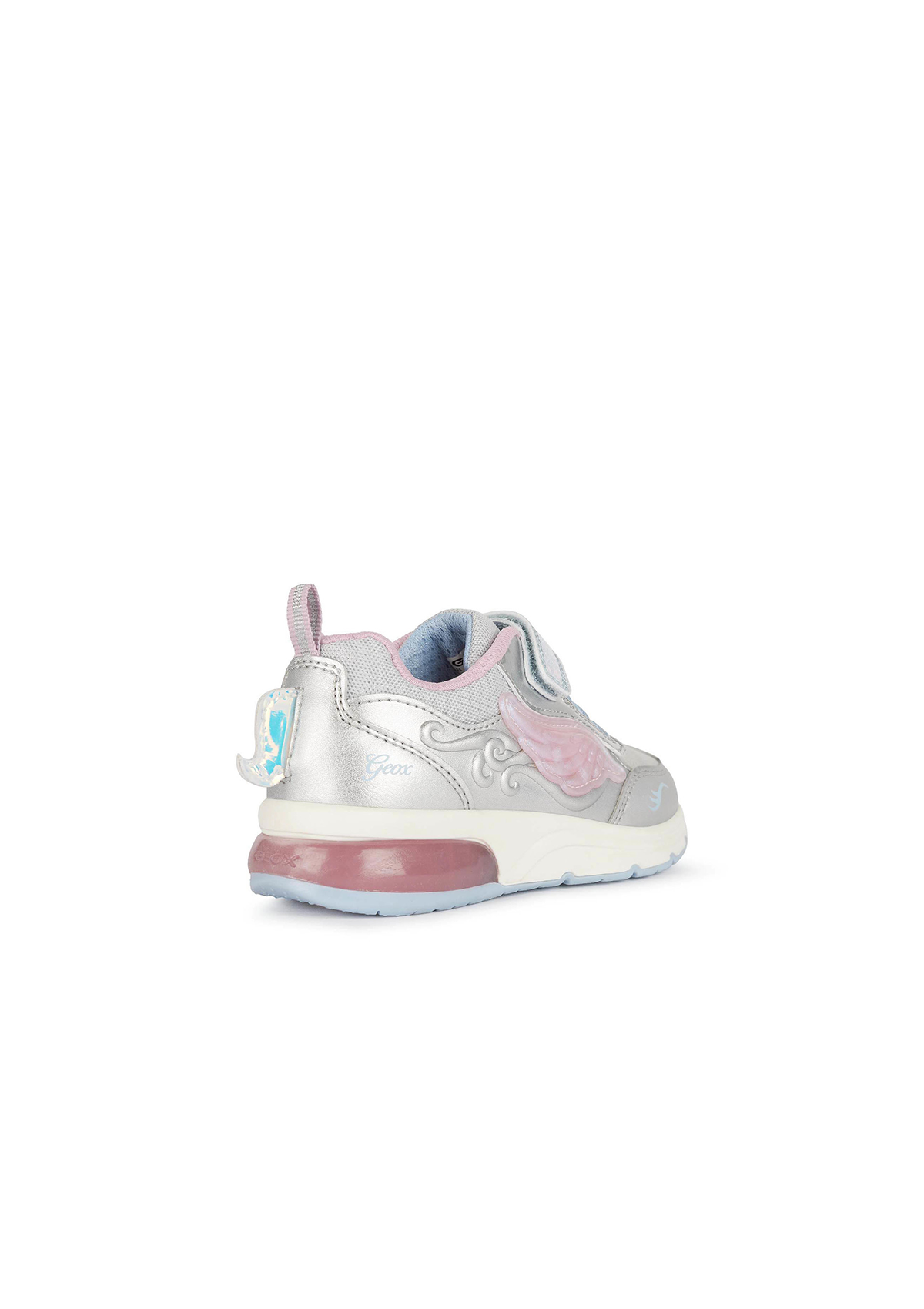 Geox Girls Trainers SPACECLUB Silver Pink
