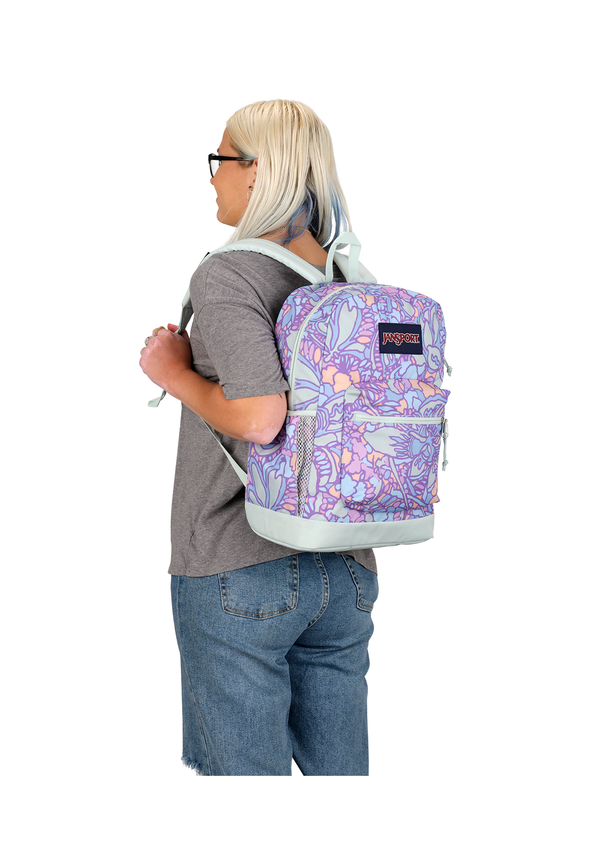 JanSport Backpacks Cross Town Fluid Floral Pastel