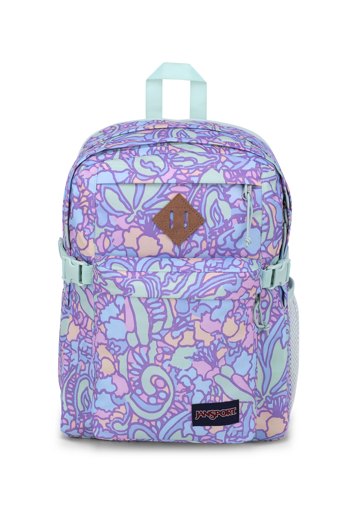 JanSport Backpack Main Campus Fluid Floral Pastel Lilac