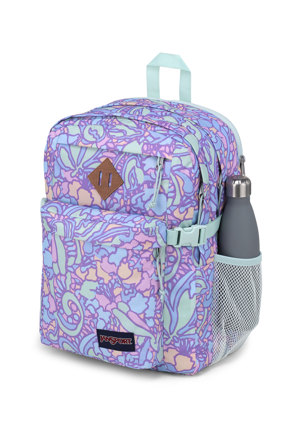 JanSport Backpack Main Campus Fluid Floral Pastel Lilac