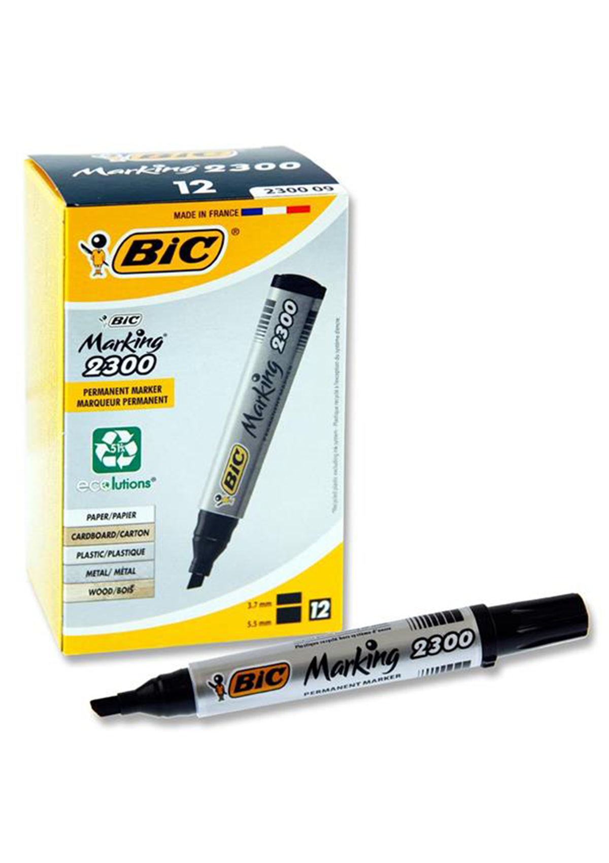Marking 2300 Chisel Tip Permanent Marker - Black
