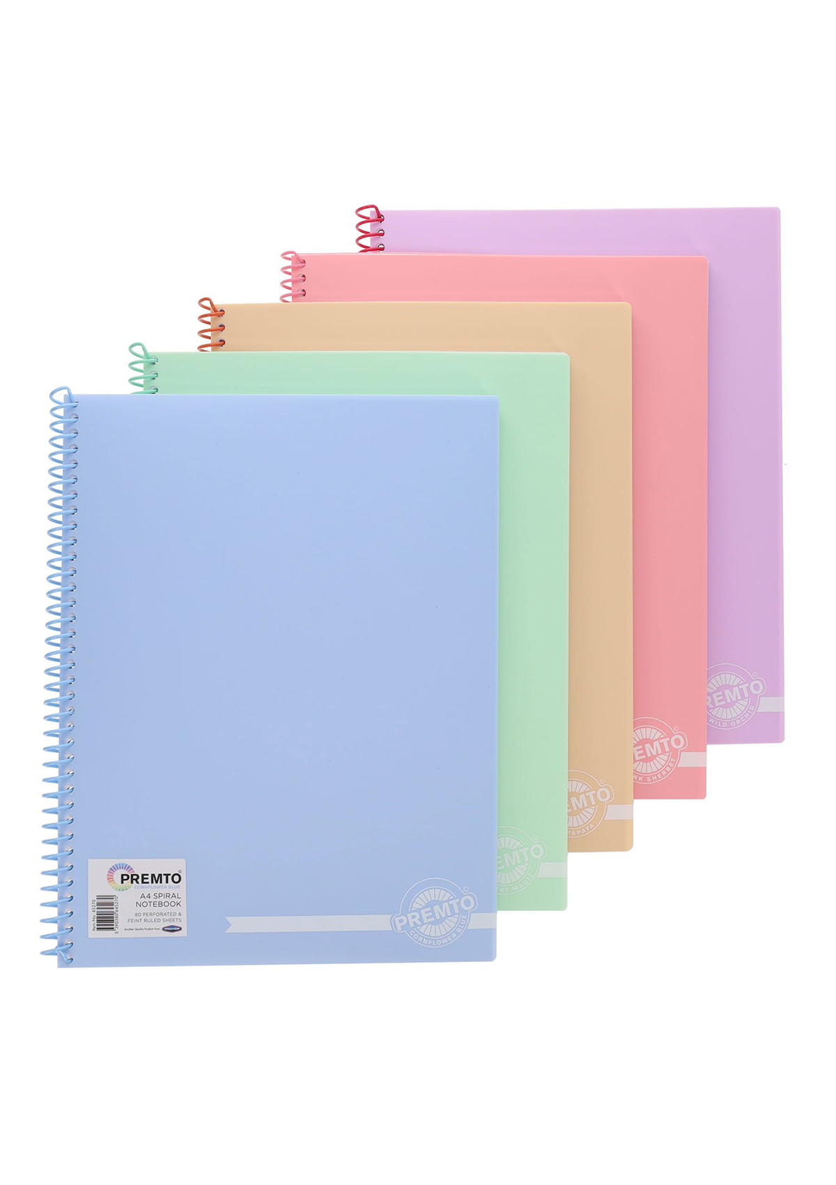 Pastel A4 160pg PP Spiral & PP Cover Notebook - Asst