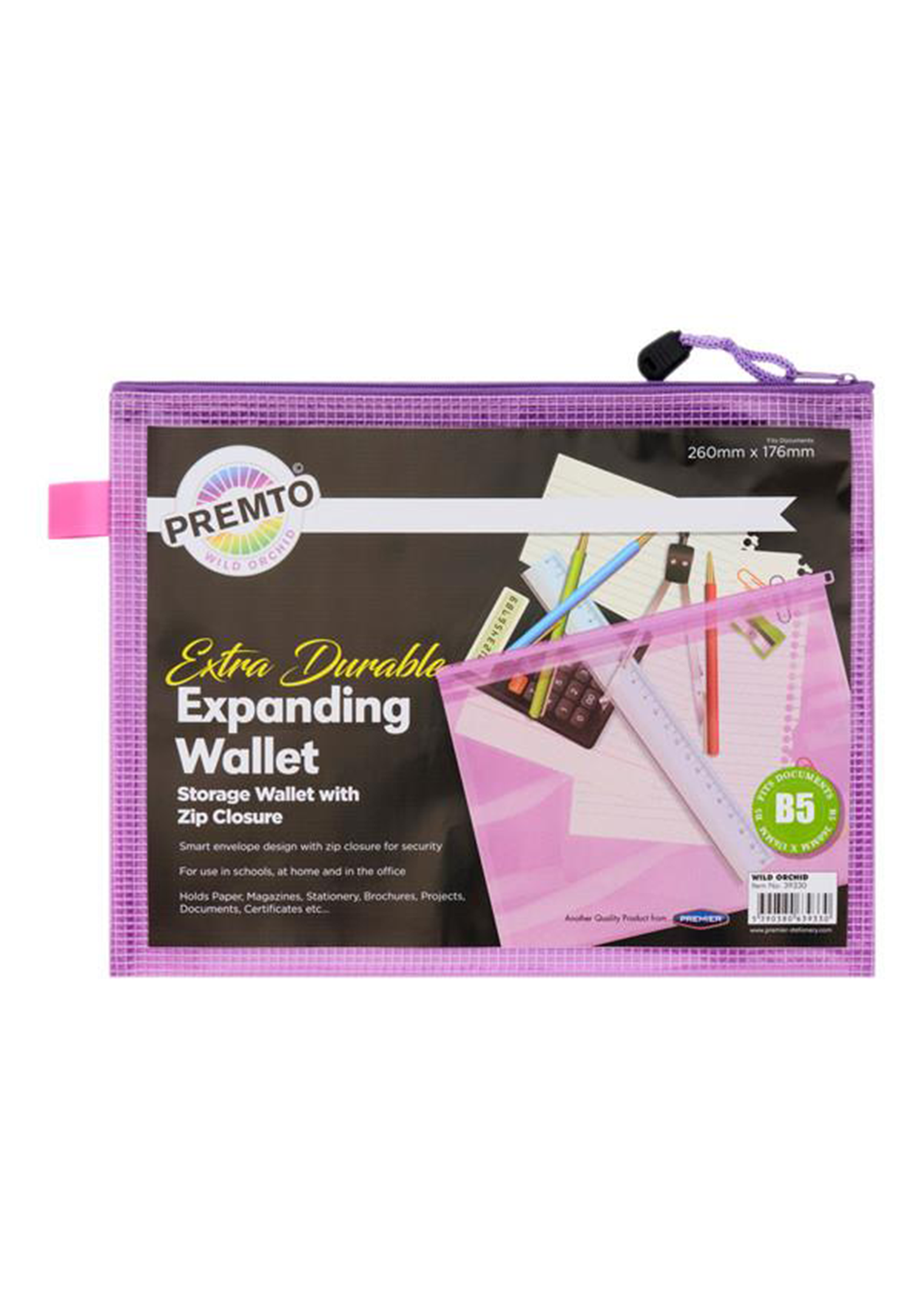 B5 Extra Durable Expanding Mesh Wallet - Wild Orchid