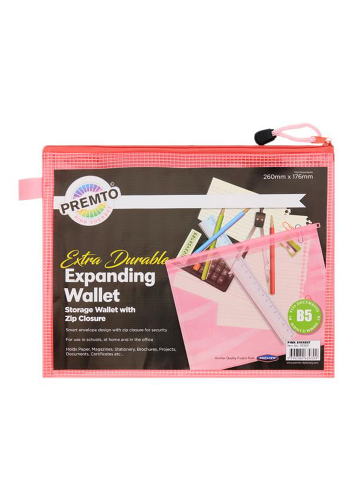 Pastel B5+ Extra Durable Mesh Wallet - Pink Sherbet