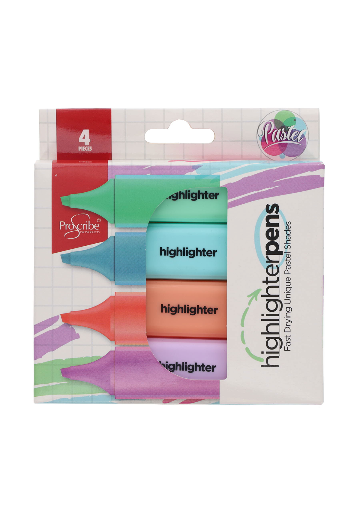 ProScribe Pkt.4 Pastel Highlighters