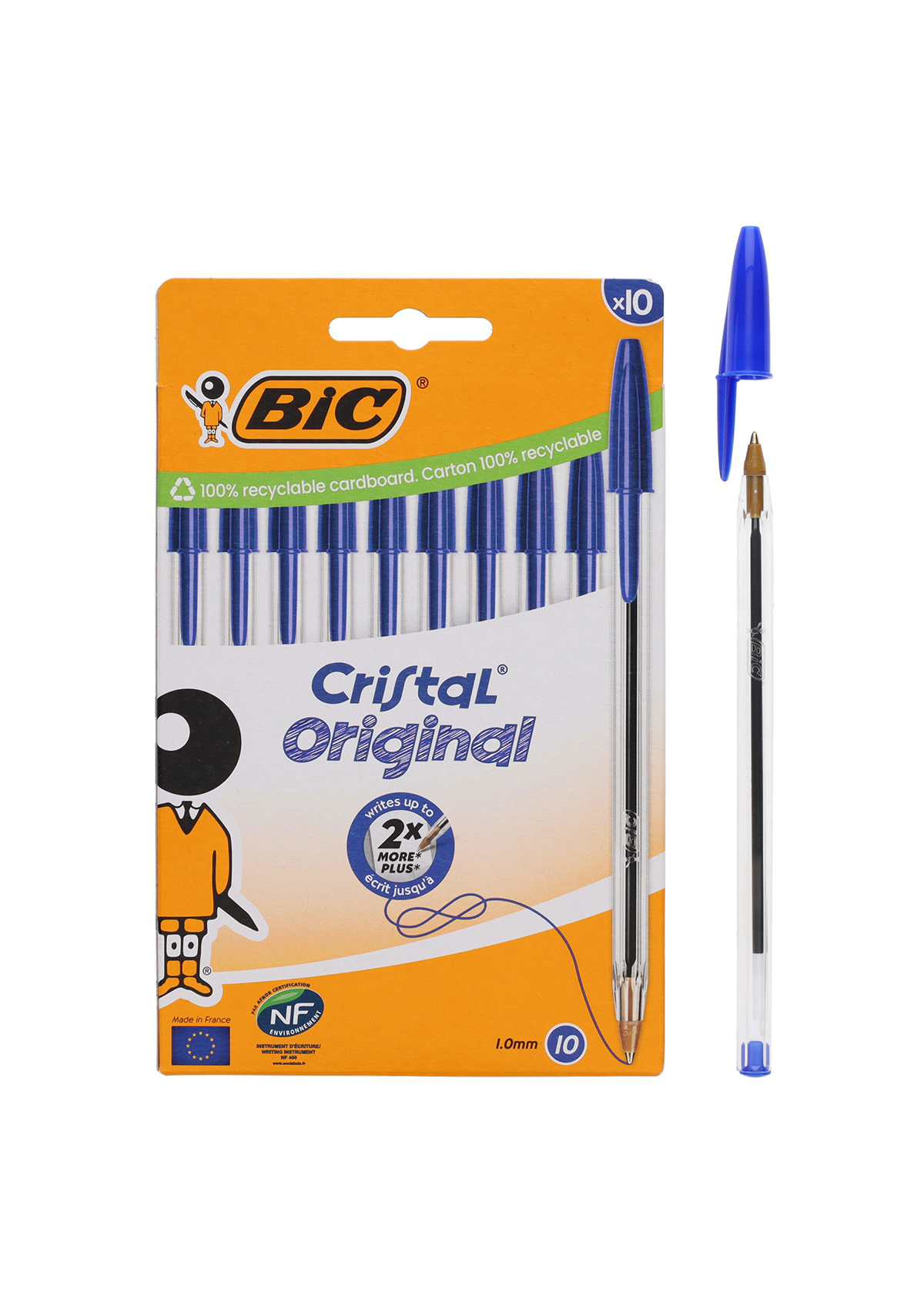 Pkt.10 Cristal Ballpoint Pen - Blue