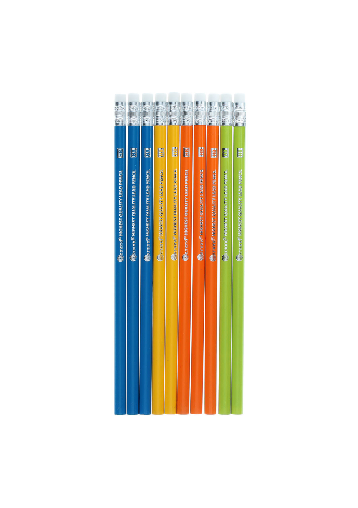 Pkt.10 HB Rubber Tipped Pencils - Neon