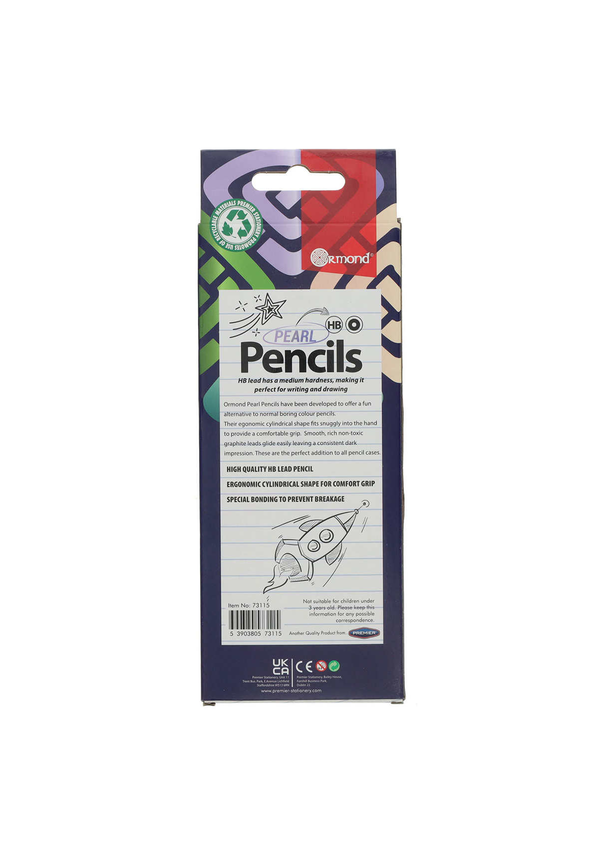 Pkt.10 HB Rubber Tipped Pencils - Pearl