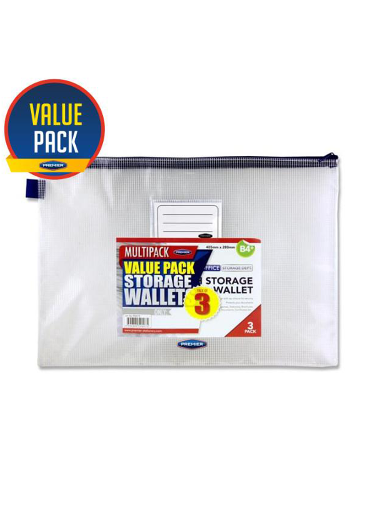 Pkt.3 B4 Durable Mesh Wallet - Clear