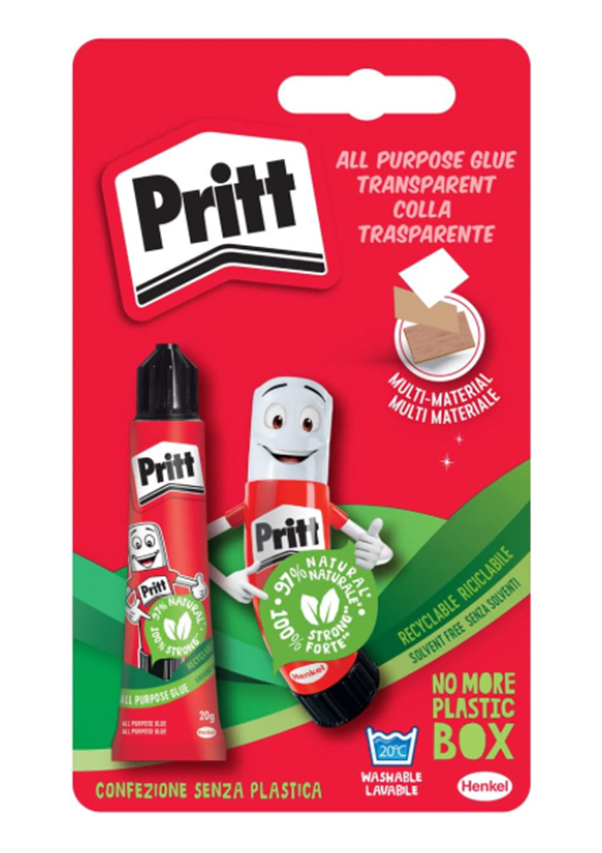 Pritt all purpose solvent free adhesive glue 20g - clear/transparent