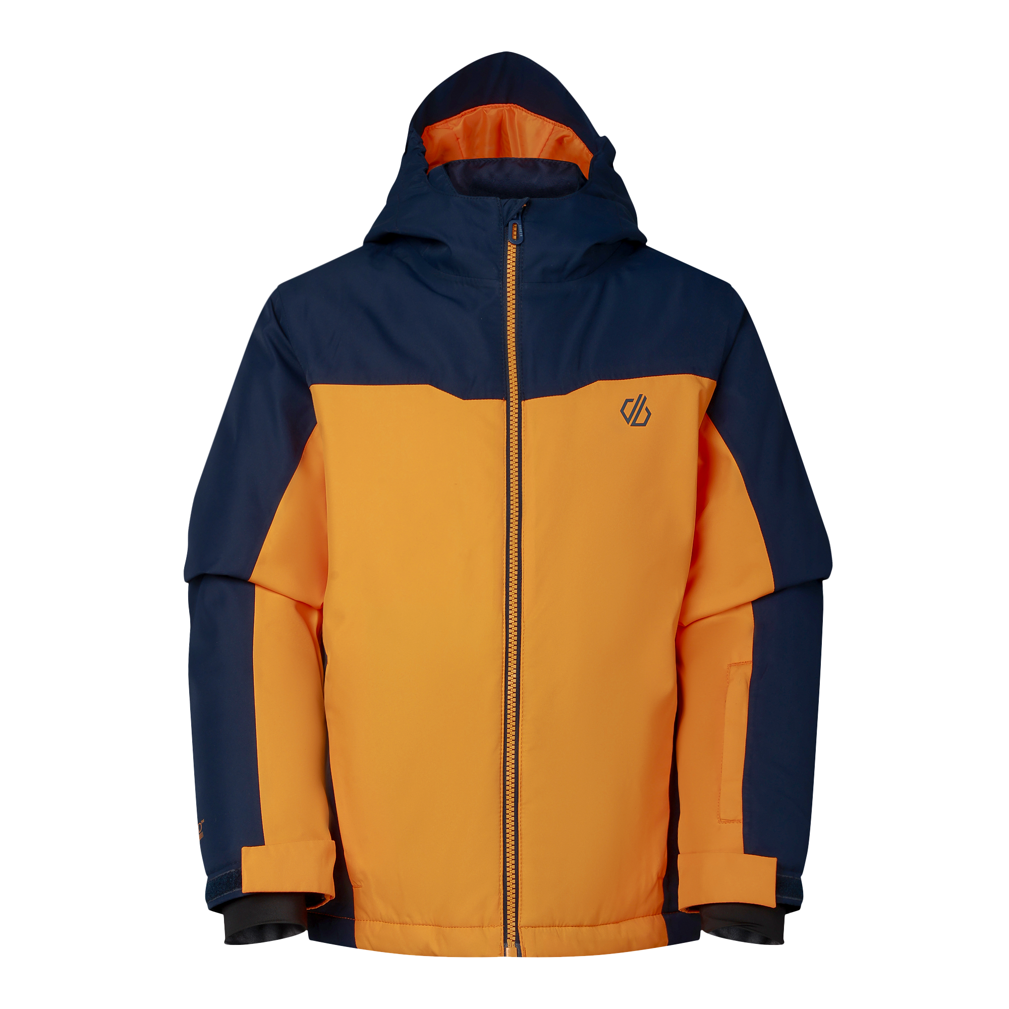 Kids' Piste Ski Jacket - Navy/ Electric Orange