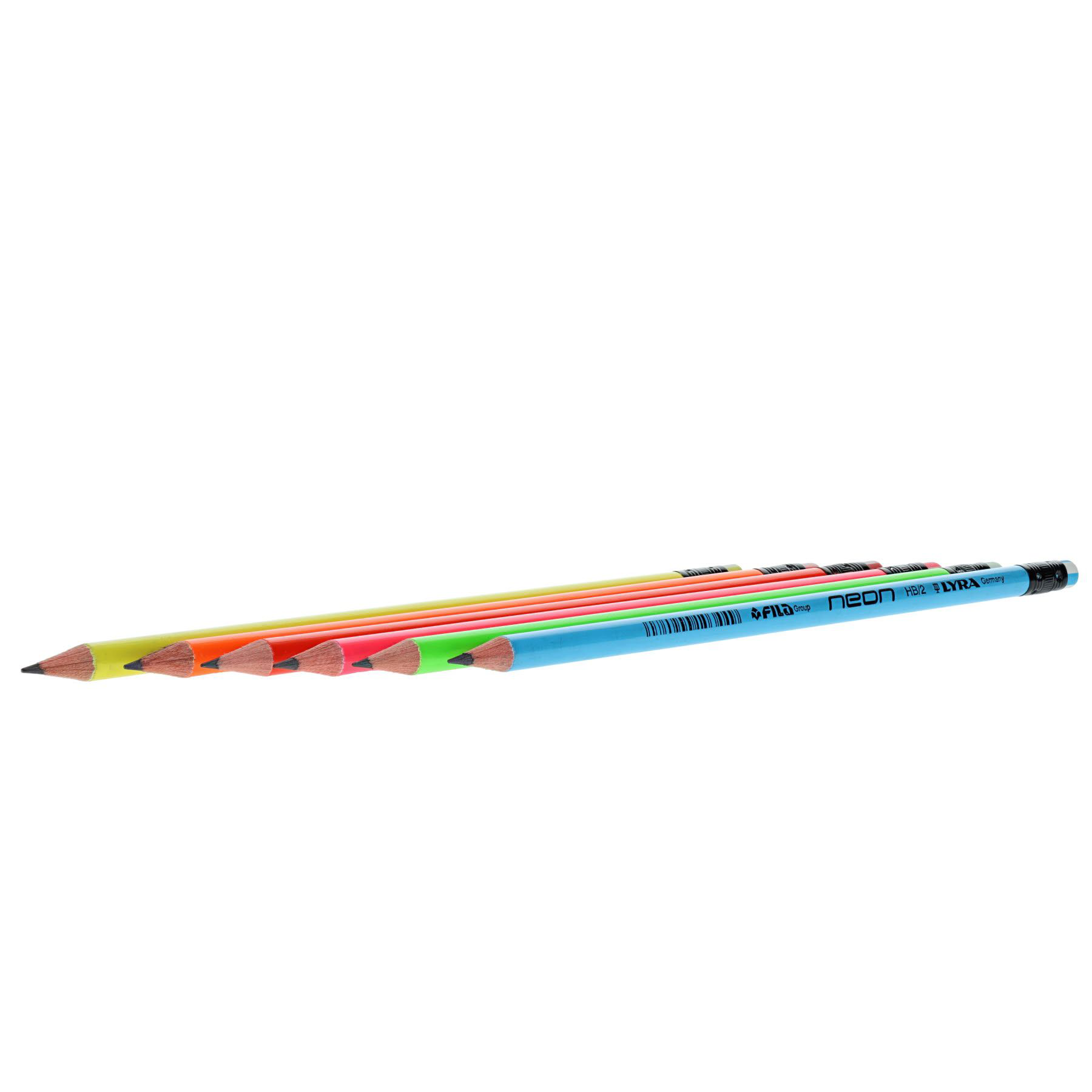 Neon Card 6 Rubber Tipped Hb Pencils