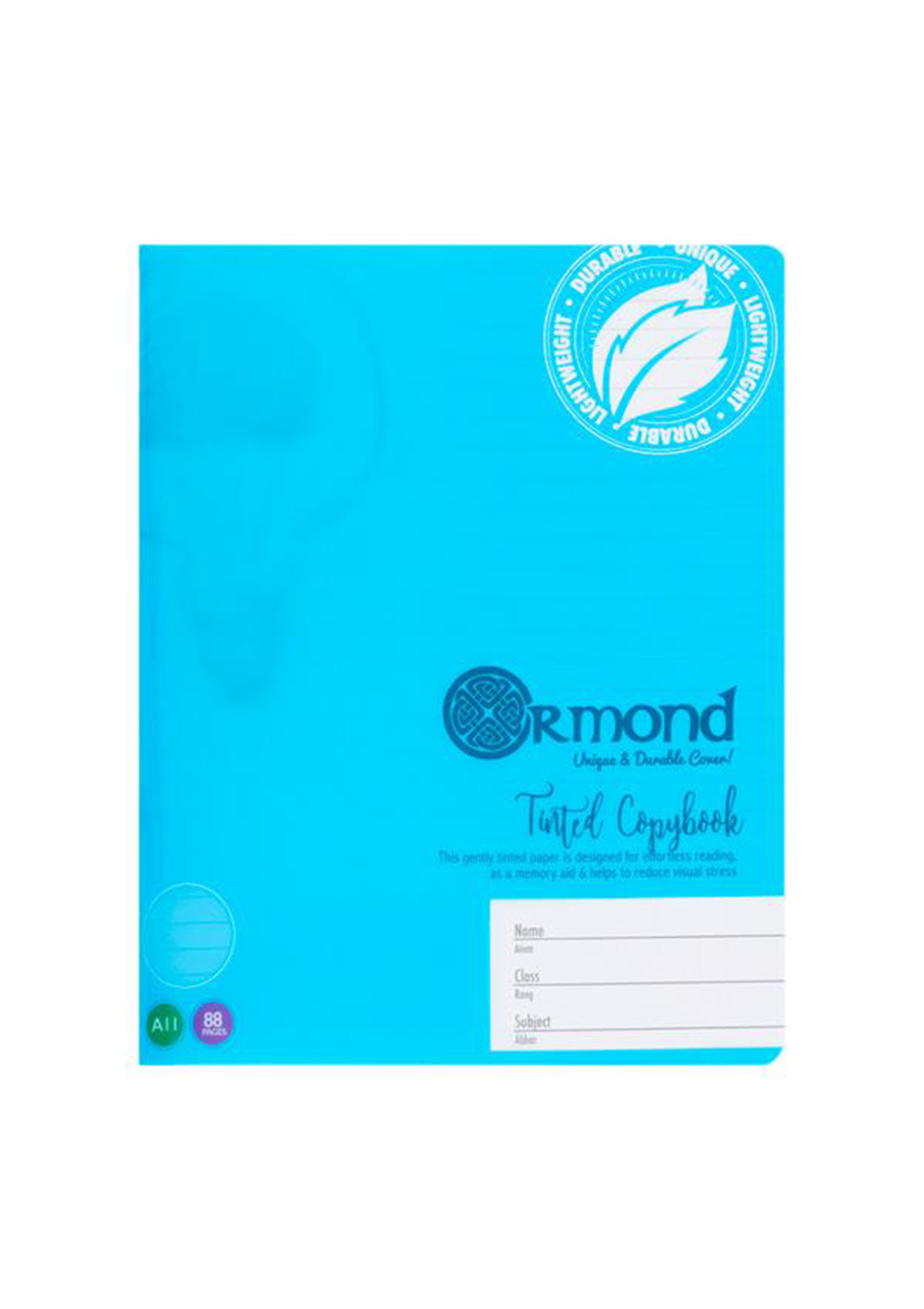 88Pg A11 Durable Cover Visual Memory Aid Copy Book - Blue