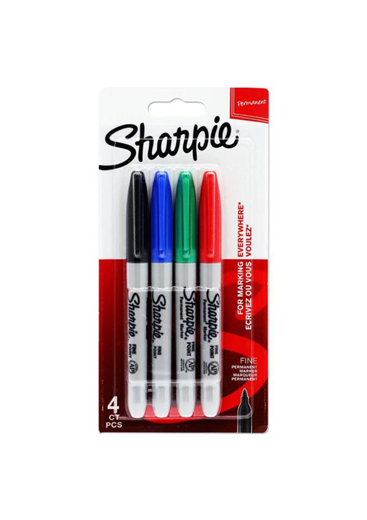 Sharpie Card 4 Fine Tip Permanent Markers - Asst