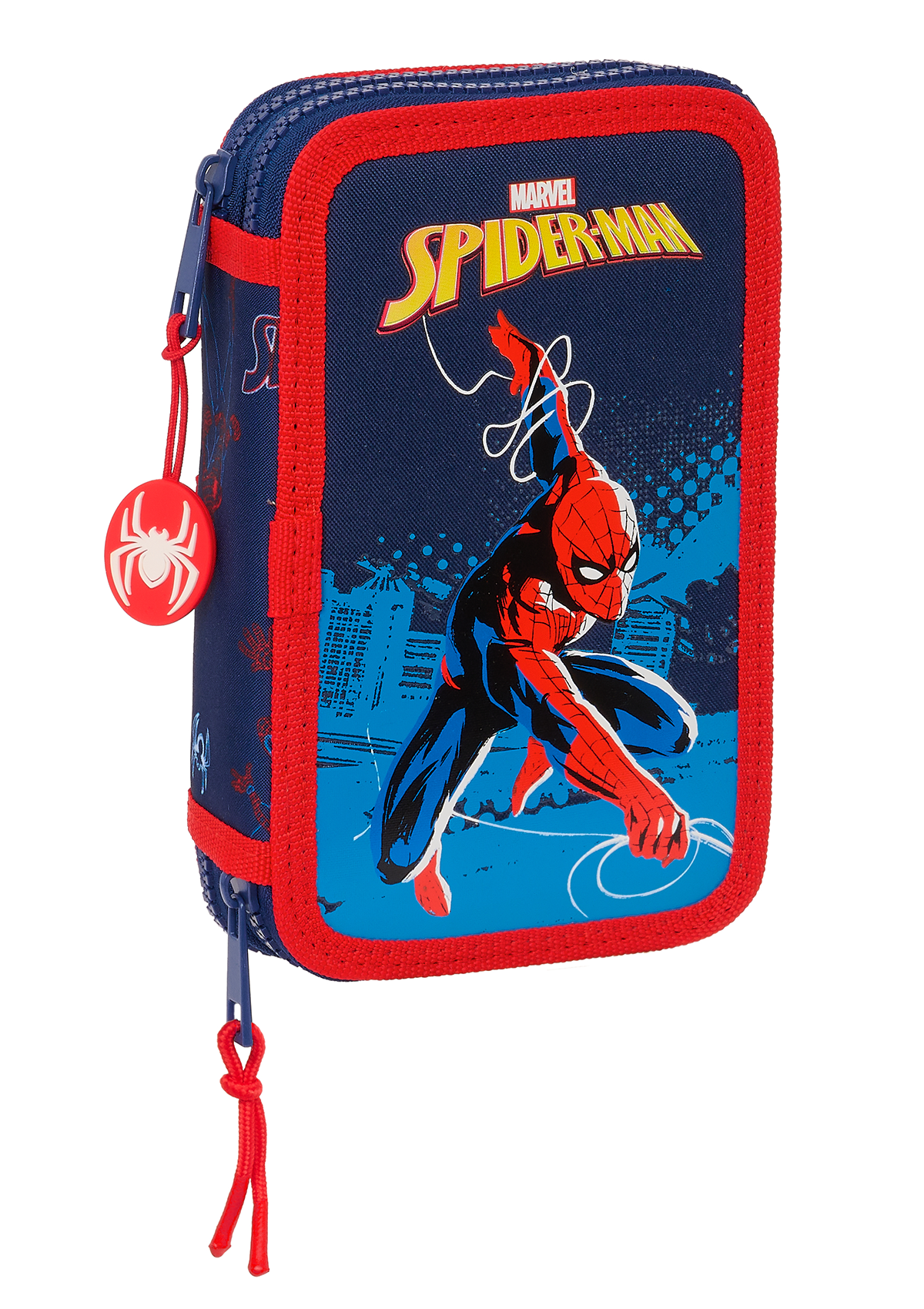 Spiderman Neon 28pc Small Double Pencil Case