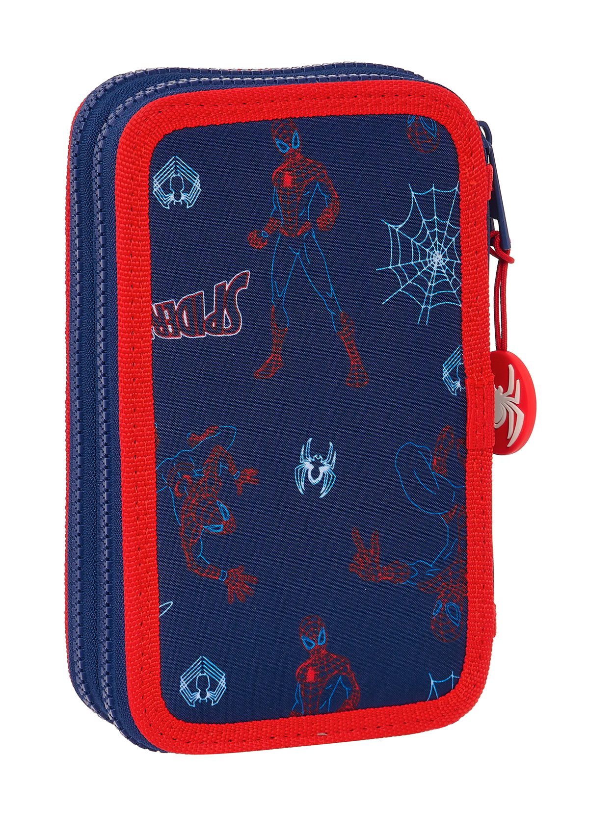 Spiderman Neon 28pc Small Double Pencil Case