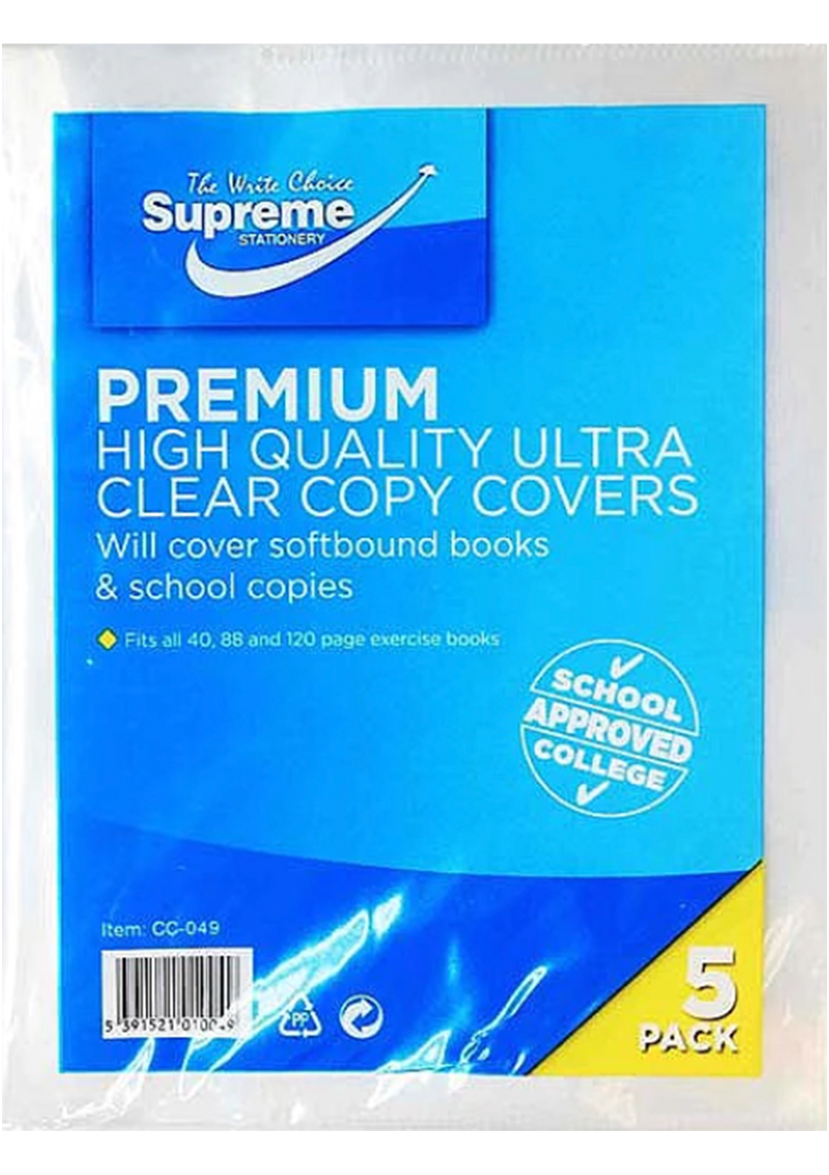 Supreme Copybook covers 5PK - (3 for 2 OFFER)