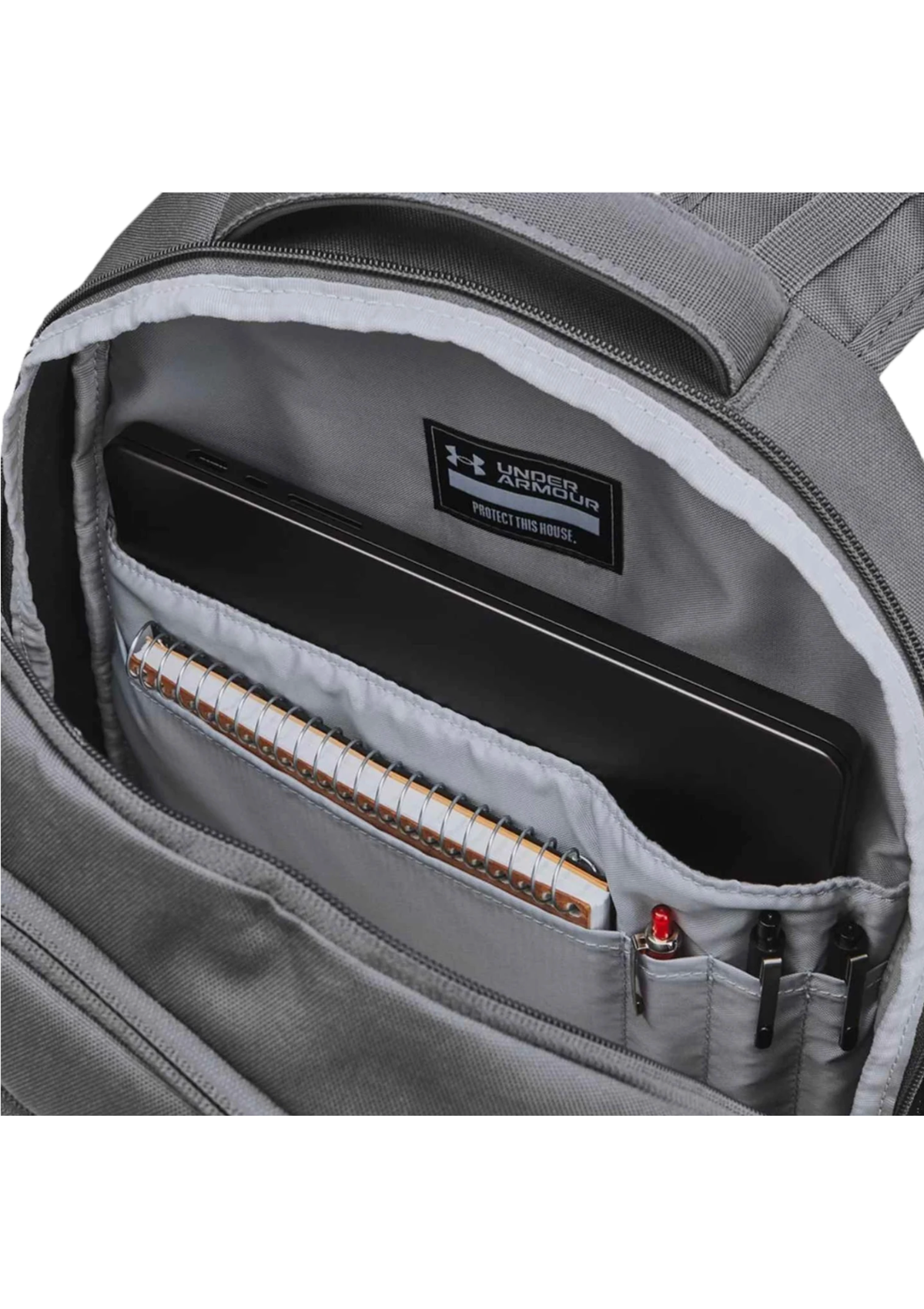 UA Hustle 6.0 Backpack Castlerock/Steel Grey