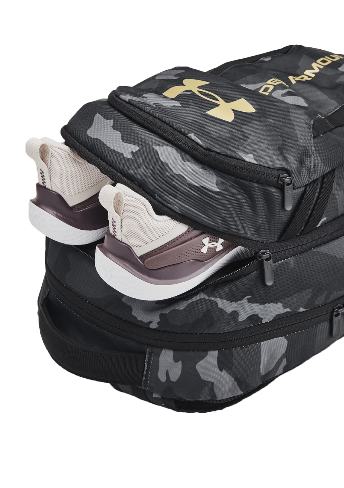 UA Hustle 6.0 Backpack Black Gold