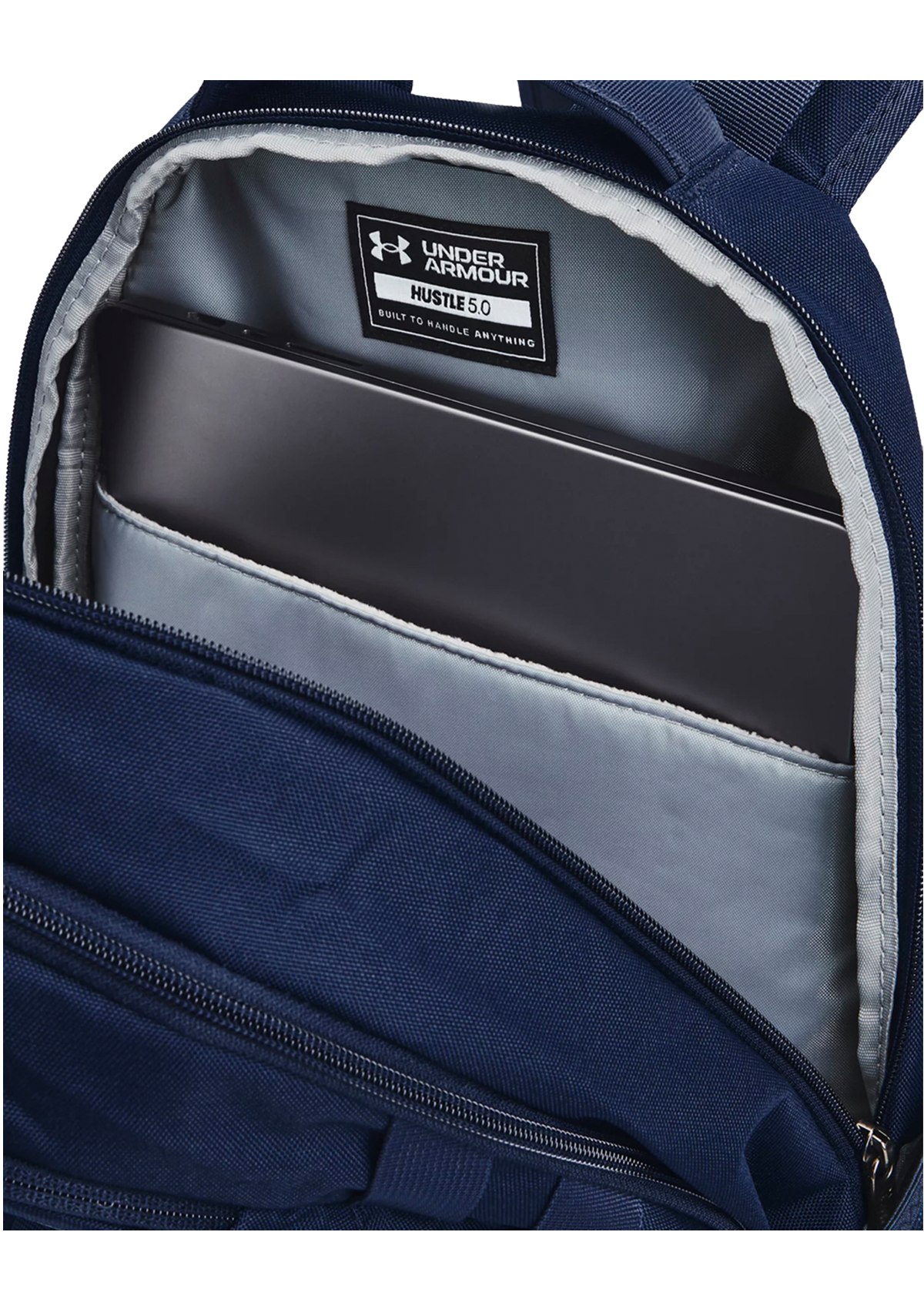 UA Hustle 5.5 Backpack Academy Navy Silver