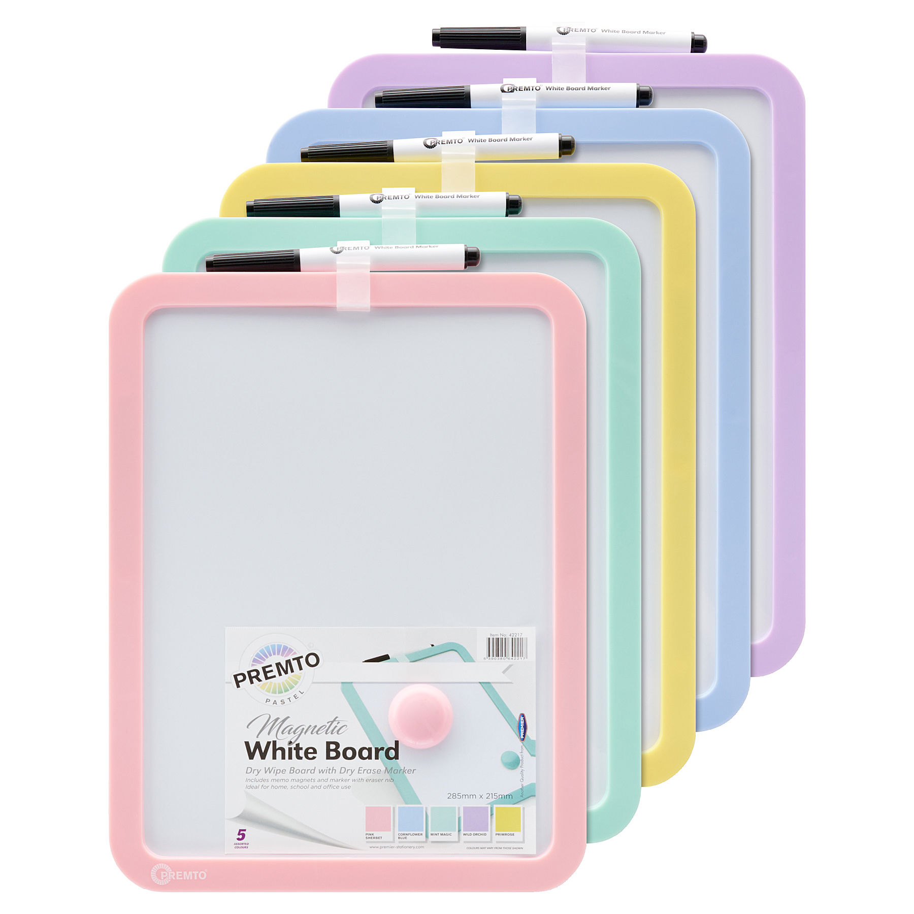 Pastel Magnetic Dry Wipe Whiteboard With Dry Erase Marker