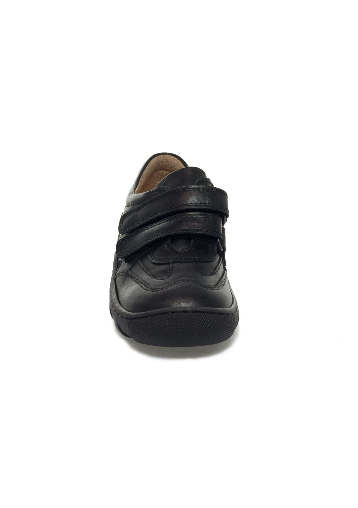 Boys School Shoe-Petasil-Victor (Black Leather) Front