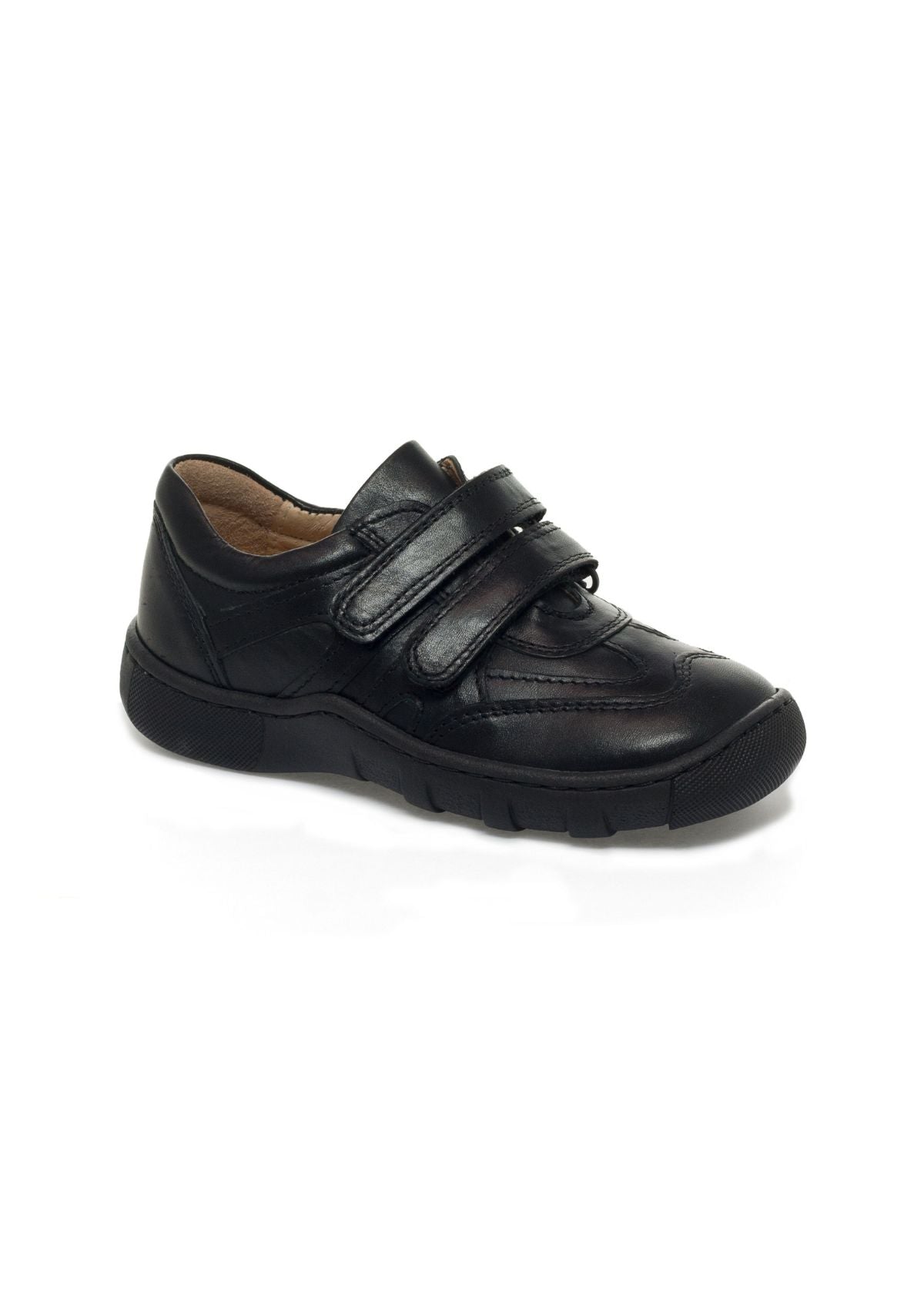 Boys School Shoe-Petasil-Victor (Black Leather) Side View