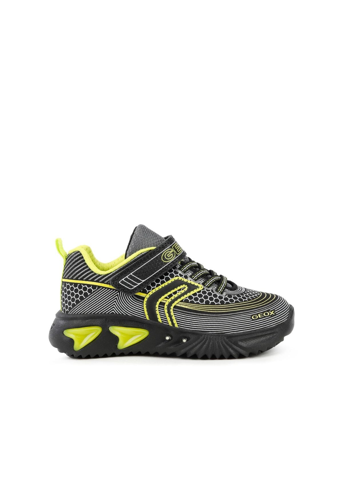 Geox Junior Boys ASSISTERS Black Lime Side