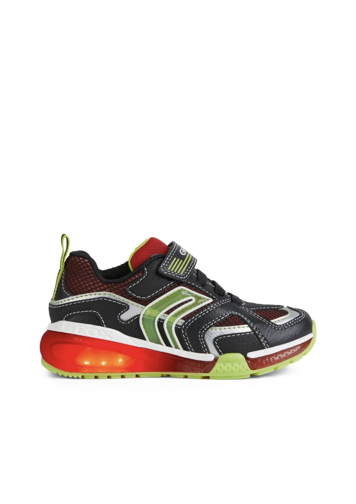 Geox Junior Boys BAYONYC Black Red lights on