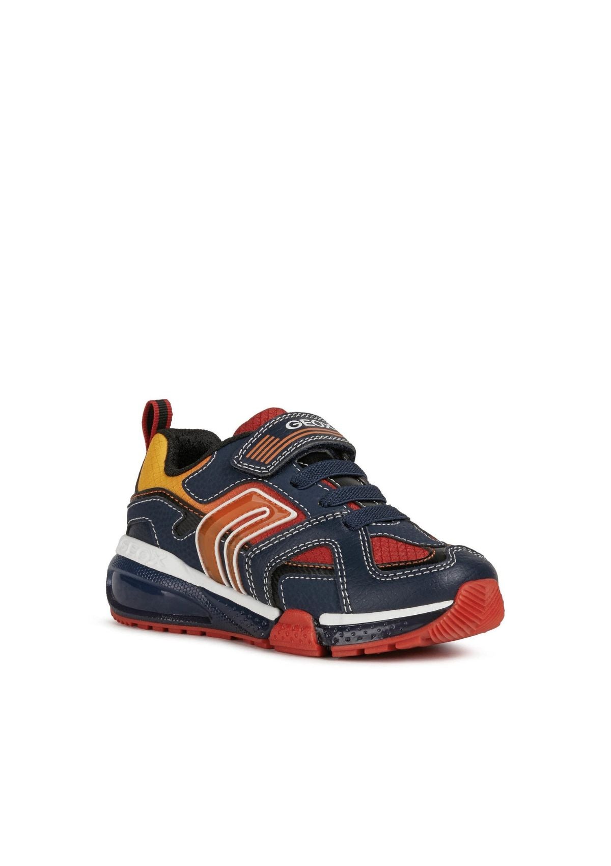 Geox Junior Boys Trainers BAYONYC Lights-Up Navy Red