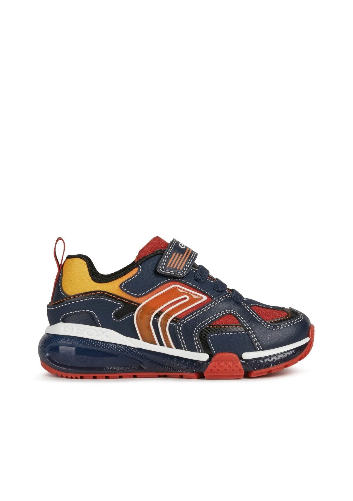 Geox Junior Boys Trainers BAYONYC Lights-Up Navy Red