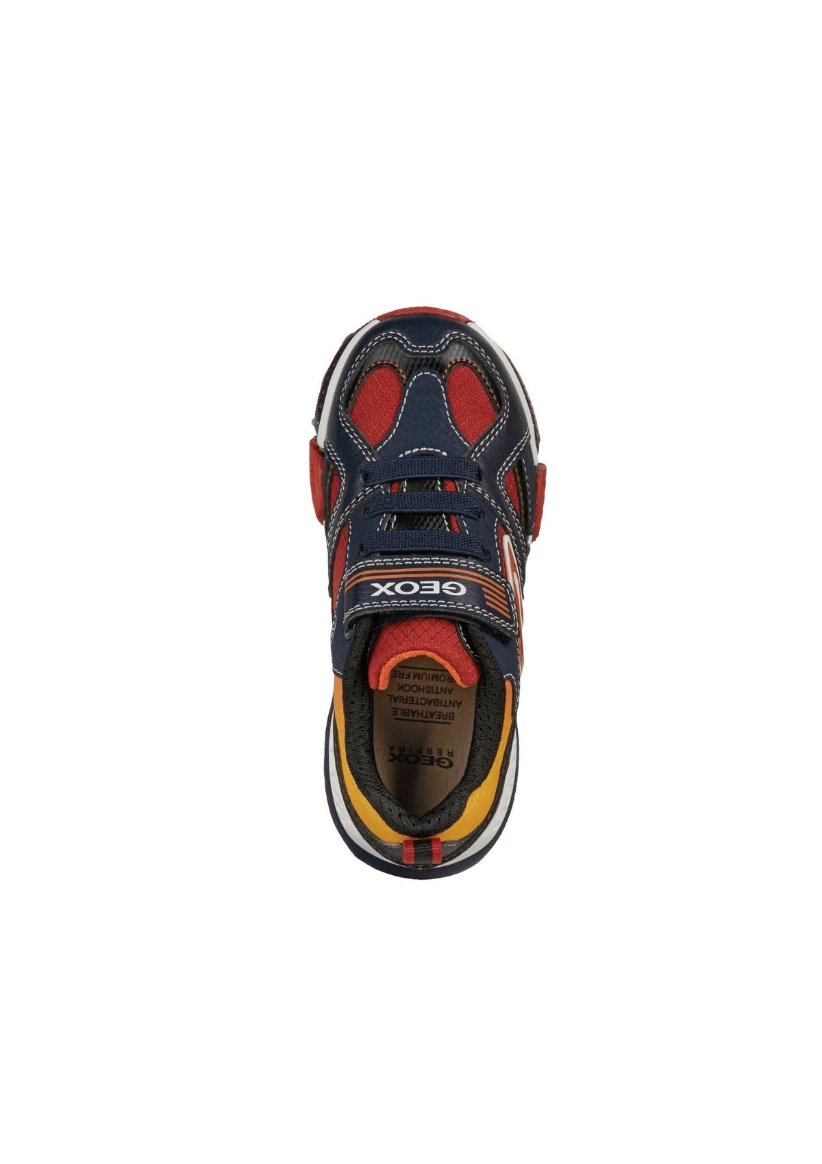 Geox Junior Boys Trainers BAYONYC Lights-Up Navy Red