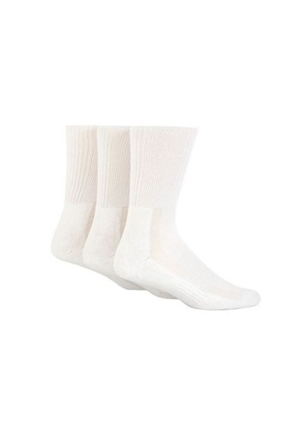 Sports Socks Cotton 3 Pack (White)